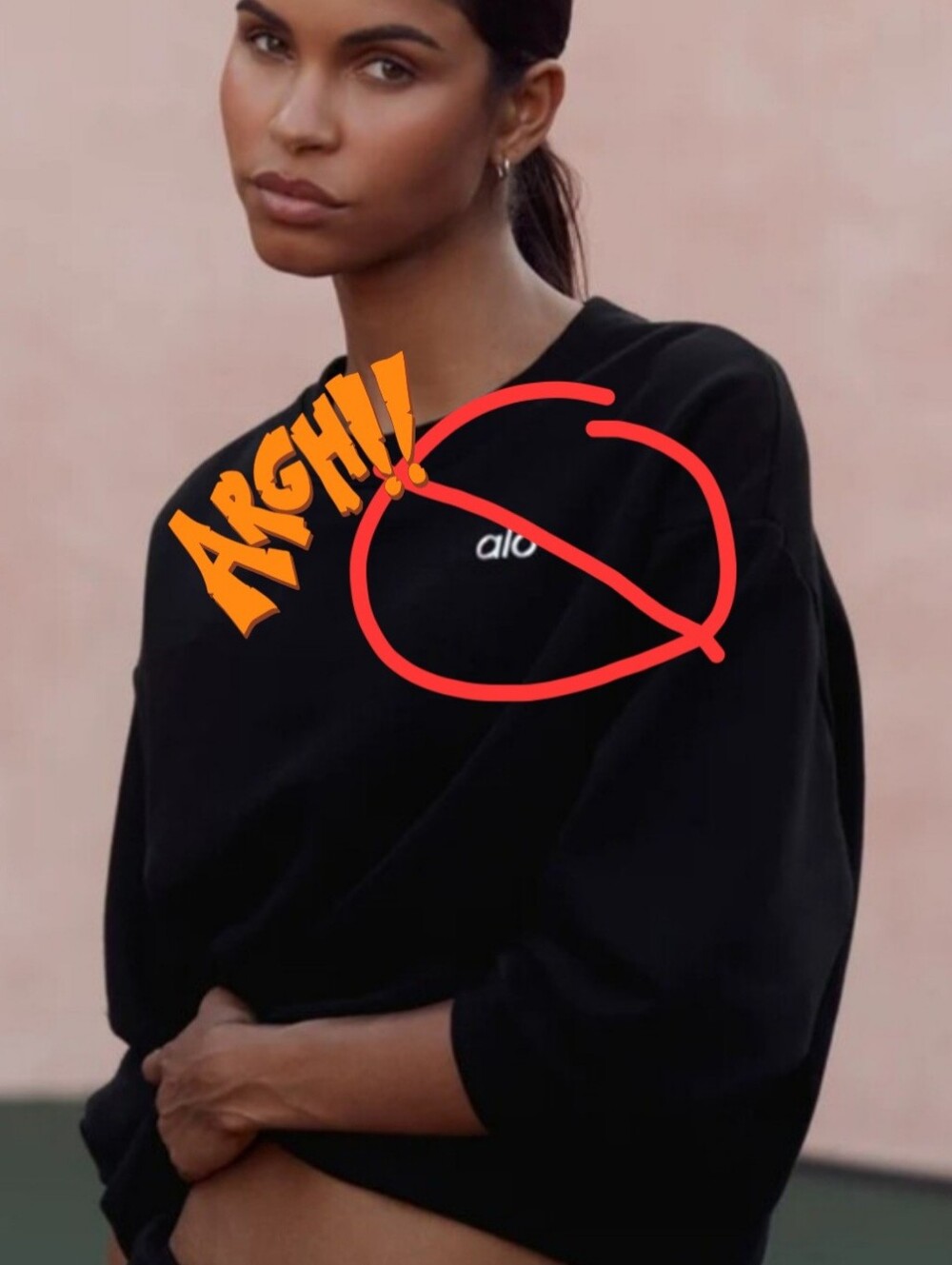AS IS!!Alo Yoga Black Cropped Crewneck Sweatshirt Size Small - Pristine Quality
